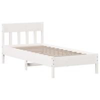 Bedframe zonder matras massief grenenhout wit 90x190 cm - thumbnail