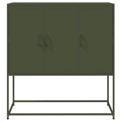 Hoge kast 100,5x39x107 cm staal olijfgroen