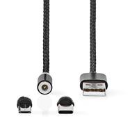 Nedis USB 2.0 kabel USB-A / USB micro-B male / USB-C male - thumbnail