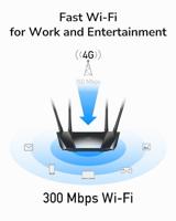 Cudy LT400 draadloze router Fast Ethernet Single-band (2.4 GHz) 4G Zwart - thumbnail