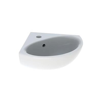 Geberit Hoekfontein Bastia 45x40 cm met Kraangat met Overloop Glanzend Wit Geberit Hoekfontein Bastia 45x40 cm met Kraangat met Overloop Glanzend Wit