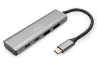 Digitus DA-70245 DA-70245 USB-hub 4 poorten USB-A USB 3.2 Gen2 10 GBit/s Met aluminium behuizing Donkergrijs - thumbnail