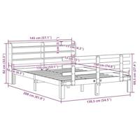 Bedframe met hoofdbord massief grenenhout 135x190 cm - thumbnail