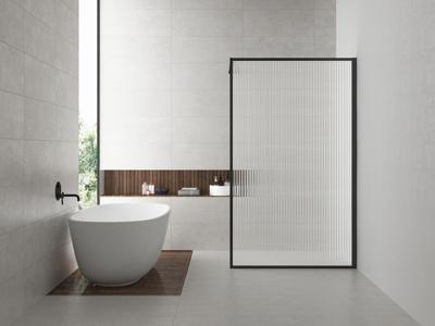 Wiesbaden Square inloopdouche 1200x2000 8mm nano geribbeld helder glas/mat zwart Wiesbaden Square inloopdouche 1200x2000 8mm nano geribbeld helder glas/mat zwart