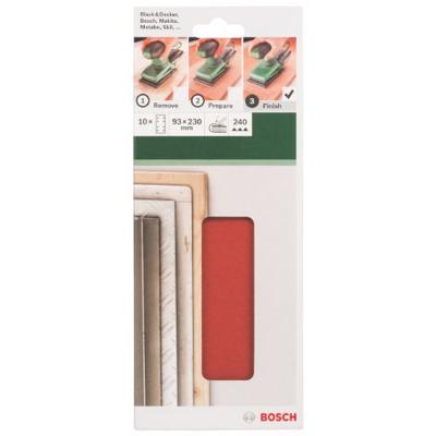 Bosch Accessoires Schuurbladenset | 93X230 | G240 | Rw | 8 Gaten | Span | 10-delig - 2609256A99 Bosch Accessoires Schuurbladenset | 93X230 | G240 | Rw | 8 Gaten | Span | 10-delig - 2609256A99
