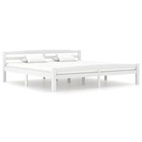Bedframe massief grenenhout wit 180x200 cm - thumbnail