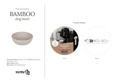 District 70 Hondenvoerbak Bamboo, merengue, Maat: M