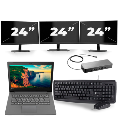 Lenovo V330-14IKB - Intel Core i5-8e Generatie - 14 inch - 16GB RAM - 256GB SSD - Windows 11 + 3x 24 inch Monitor Lenovo V330-14IKB - Intel Core i5-8e Generatie - 14 inch - 16GB RAM - 256GB SSD - Windows 11 + 3x 24 inch Monitor