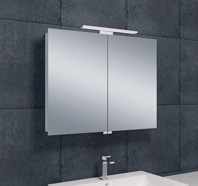 Spiegelkast Wiesbaden met Led Verlichting 80x60 Aluminium Spiegelkast Wiesbaden met Led Verlichting 80x60 Aluminium