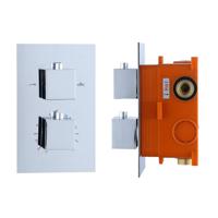 Best Design Inbouw Thermostaat Piazza met Inbouw box 2 weg 1/2 Chroom - thumbnail