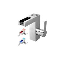 Wastafelkraan Schütte Orinoco LED-kleuren Mengkraan met Watervaluitloop Chroom Schütte - thumbnail