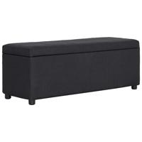 VidaXL Bankje met opbergvak 116 cm polyester zwart - thumbnail