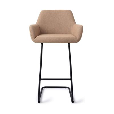 Jesper Home Barkruk 'Hiroo' Arch Black, kleur Whisper Wheat (zithoogte 76cm)