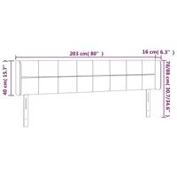 Hoofdbord LED 203x16x78/88 cm stof crèmekleurig - thumbnail