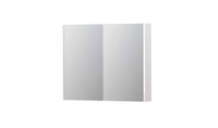 INK SPK2 Spiegelkast - 90x14x74cm - 2 deuren - dubbelzijdige Spiegel - schakelaar en stopcontact - MDF lak wit hoogglans 1105256 - thumbnail