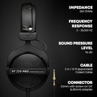 Beyerdynamic DT 770 PRO 250 OHM Black Limited Edition - gesloten studiohoofdtelefoons - thumbnail