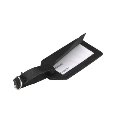 H.J. de Rooy Bagagelabel Echt Leer Zwart