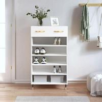 Schoenenkast 60x35x105 cm bewerkt hout wit - thumbnail