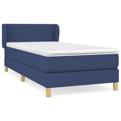 Boxspring met matras stof blauw 100x200 cm - thumbnail