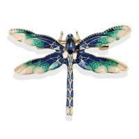 Retro olie-druipend glazuur Dragonfly broche (blauw) - thumbnail