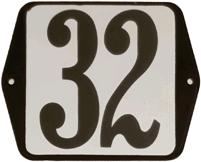 Huisnummer naambordje standaard 15x12 cm nummer 32 - Warentuin mix Huisnummer naambordje standaard 15x12 cm nummer 32 - Warentuin mix