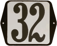 Huisnummer naambordje standaard 15x12 cm nummer 32 - Warentuin mix - thumbnail