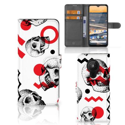 Telefoonhoesje met Naam Nokia 5.3 Skull Red