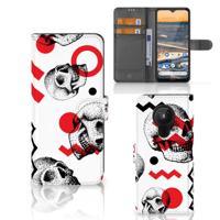 Telefoonhoesje met Naam Nokia 5.3 Skull Red - thumbnail