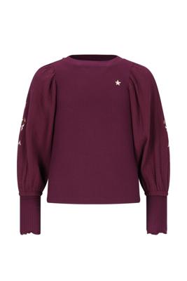 Like Flo winter top meisjes - rood - Eloise - rib - ballonmouwen