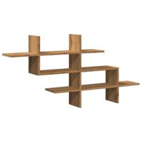 Wandschap 124,5x18x60,5 cm bewerkt hout artisanaal eikenkleurig - thumbnail
