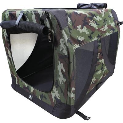 Transportbox - M PETS - COMFORTKRAT L - Camouflage - Opvouwbaar - Metalen frame - Ventilatieroosters