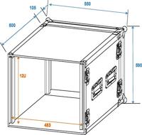 Roadinger Amplifier Rack PR-2ST 19 inch flightcase 12 HE 570 mm diep - thumbnail