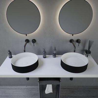 Opbouwwastafel Ideavit Solidthin 40x40x12.5 cm Solid Surface Mat Zwart Ideavit