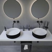 Opbouwwastafel Ideavit Solidthin 40x40x12.5 cm Solid Surface Mat Zwart Ideavit - thumbnail