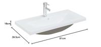 VidaXL Inbouwwastafel met kraan 81x39x18 cm keramiek wit - thumbnail