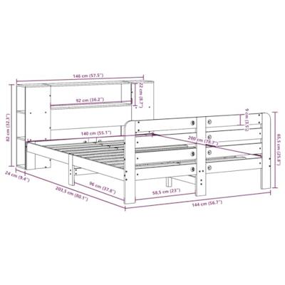 Bedframe zonder matras massief grenenhout 140x200 cm