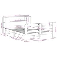 Bedframe zonder matras massief grenenhout 140x200 cm - thumbnail