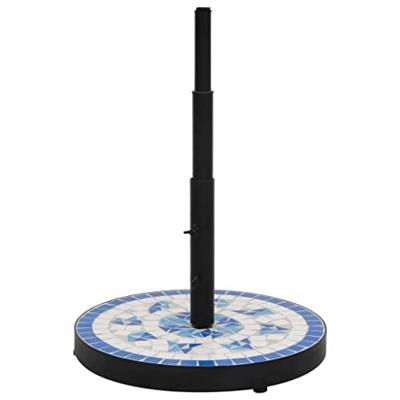 VidaXL Parasolvoet rond 12 kg blauw en wit