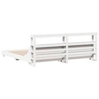 Bedframe zonder matras massief grenenhout wit 180x200 cm - thumbnail