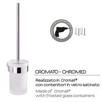 Toiletborstelhouder Sapho Pirenei Hangend 8.5x37.9 cm Chroom / Satijnglas Sapho - thumbnail