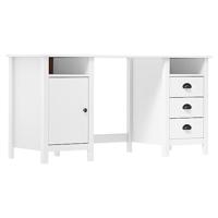 Bureau Hill 150x50x74 cm massief grenenhout wit - thumbnail