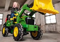 Rolly Toys Farmtrac John Deere 7930 traptrekker met lucht-banden, versnelling, rem en voorlader - thumbnail