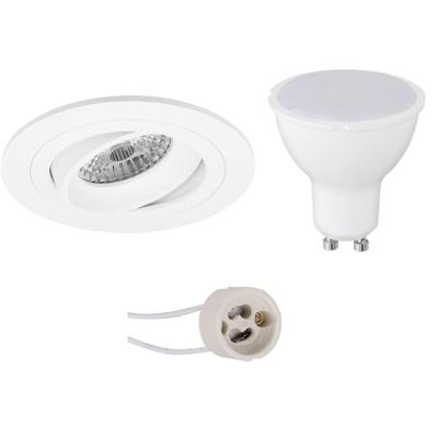 LED Inbouw Spot Set GU10 - Mat Wit - Kantelbaar - 8W - 6400K