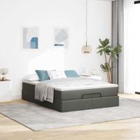Ottoman bed met matras 140x200cm stof donkergrijs - thumbnail