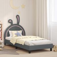 Bedframe voor kinderen met hoofdbord Lichtgrijs 80 x 200 cm PU - thumbnail