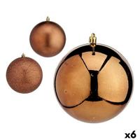Set kerstballen Bruin Plastic 12 x 13 x 12 cm (6 Stuks) - thumbnail