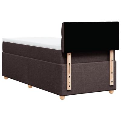 Boxspring met matras stof donkerbruin 140x200 cm - thumbnail