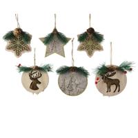 Decoris Kersthanger hout 8x1x8cm - thumbnail