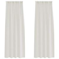 Voile Gordijn met gordijnen 2 pcs Crème 225 x 140 cm Polyester - thumbnail
