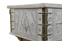 Bijzettafel DKD Home Decor MB-182010 Wit Gouden Metaal Mangohout 115 x 60 x 45 cm - thumbnail